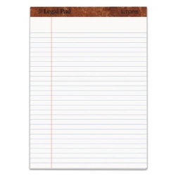 TOPS Perforated Legal Pads, Wide-Ruled, White, 8 1/2" x 11 3/4", 12/Case legal pad, wide ruled legal pad, lined notepad