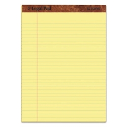 TOPS Perforated Legal Pads, Wide-Ruled, Yellow, 8 1/2" x 11 3/4", 12/Case legal pad, wide ruled legal pad, lined notepad