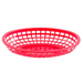 Tablecraft Oval Side Order Basket, 9.38" Long, Red, 12/Pack - PBTOS938R