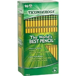 Ticonderoga No. 2 Wood Pencils, Yellow Barrel, 96/Box no 2 pencils, pencils, wood pencils