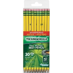 Ticonderoga Presharpened No. 2 Pencils, 30/Pack no 2 pencils, pencils, wood pencils