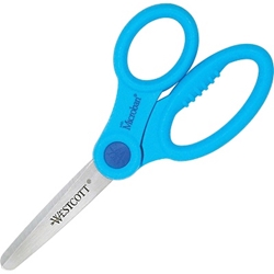 Westcott 5" Kids Blunt Microban Scissors, 1/Pack, Assorted Colors kids Scissors, childrens blunt scissors, classroom scissors