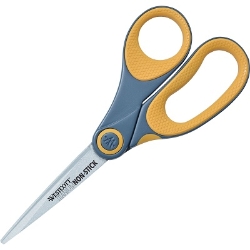 Westcott Titanium Nonstick 8" Straight Scissors, Yellow Scissors