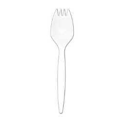 White Disposable Sporks, Medium Weight, Polypropylene, 1,000/Case white plastic sporks, restaurant disposable sporks, bulk plastic sporks, to go cutlery, disposable white sporks