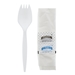 White Wrapped Cutlery: Spork, Napkin, Salt/Pepper 1000/Case  - PC4PK203W061000
