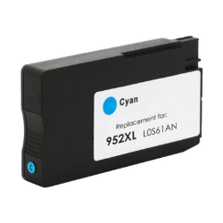 HP 952XL Cyan Inkjet Cartridge (L0S61AN) - Remanufactured HP 952XL Cyan, L0S61AN