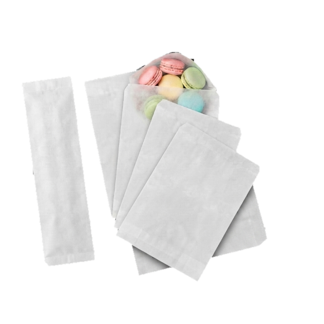 White Flat Glassine Bags